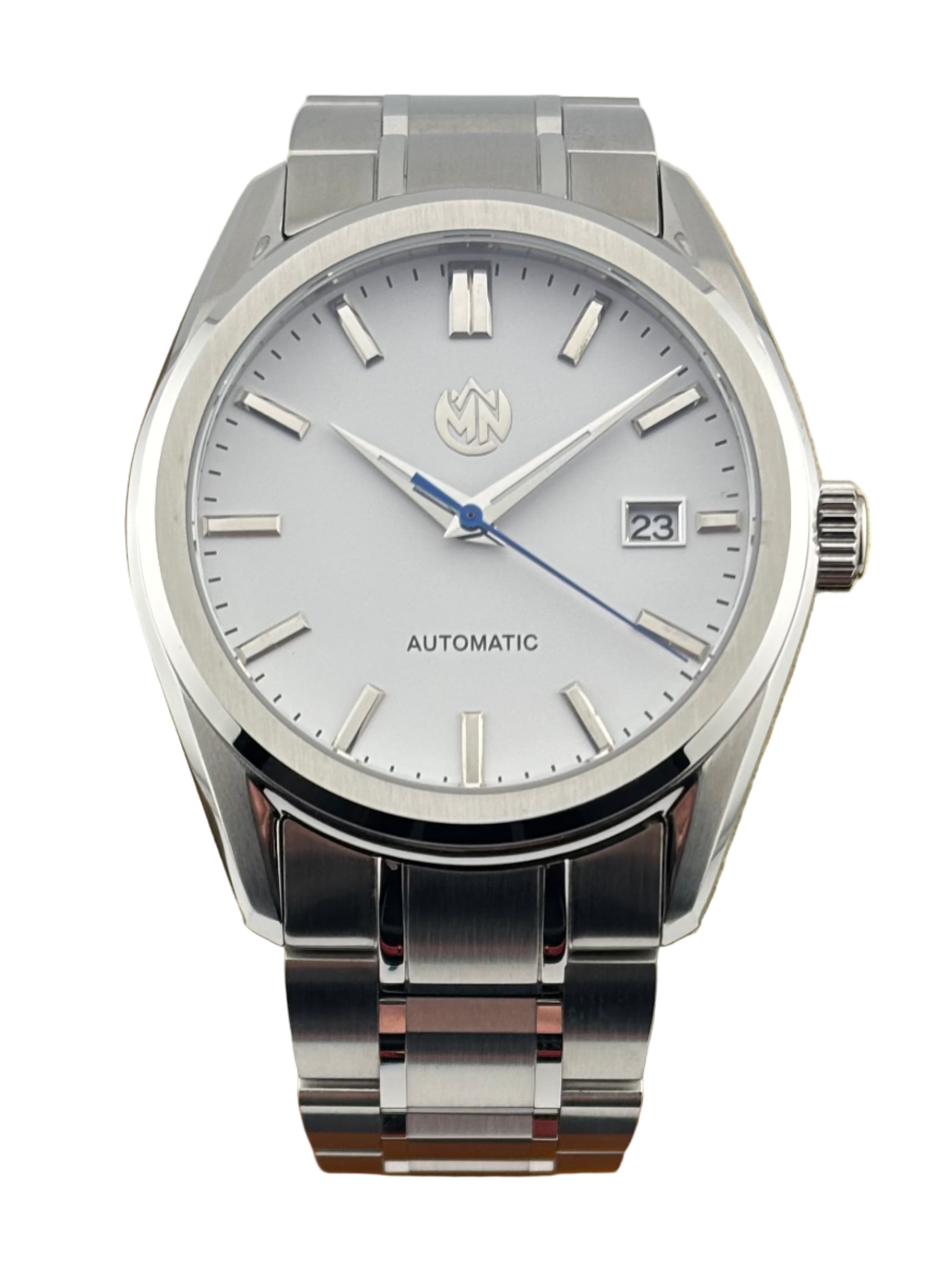 MN Watches luxury sports watch with matte dial, stainless steel case & bracelet