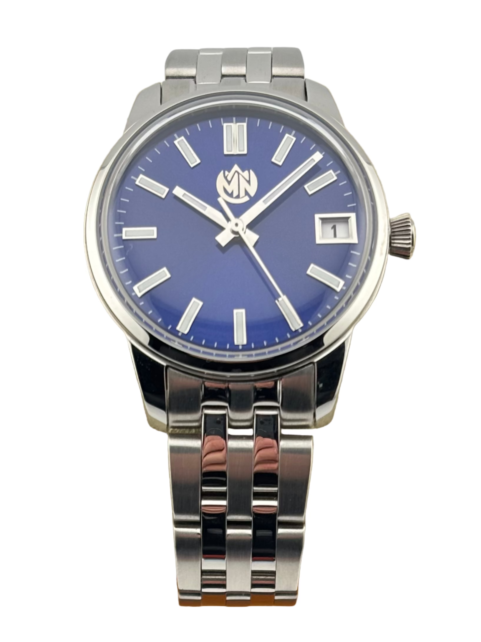 MN Watches luxury ladies watch with sunburst dial, stainless steel case & bracelet