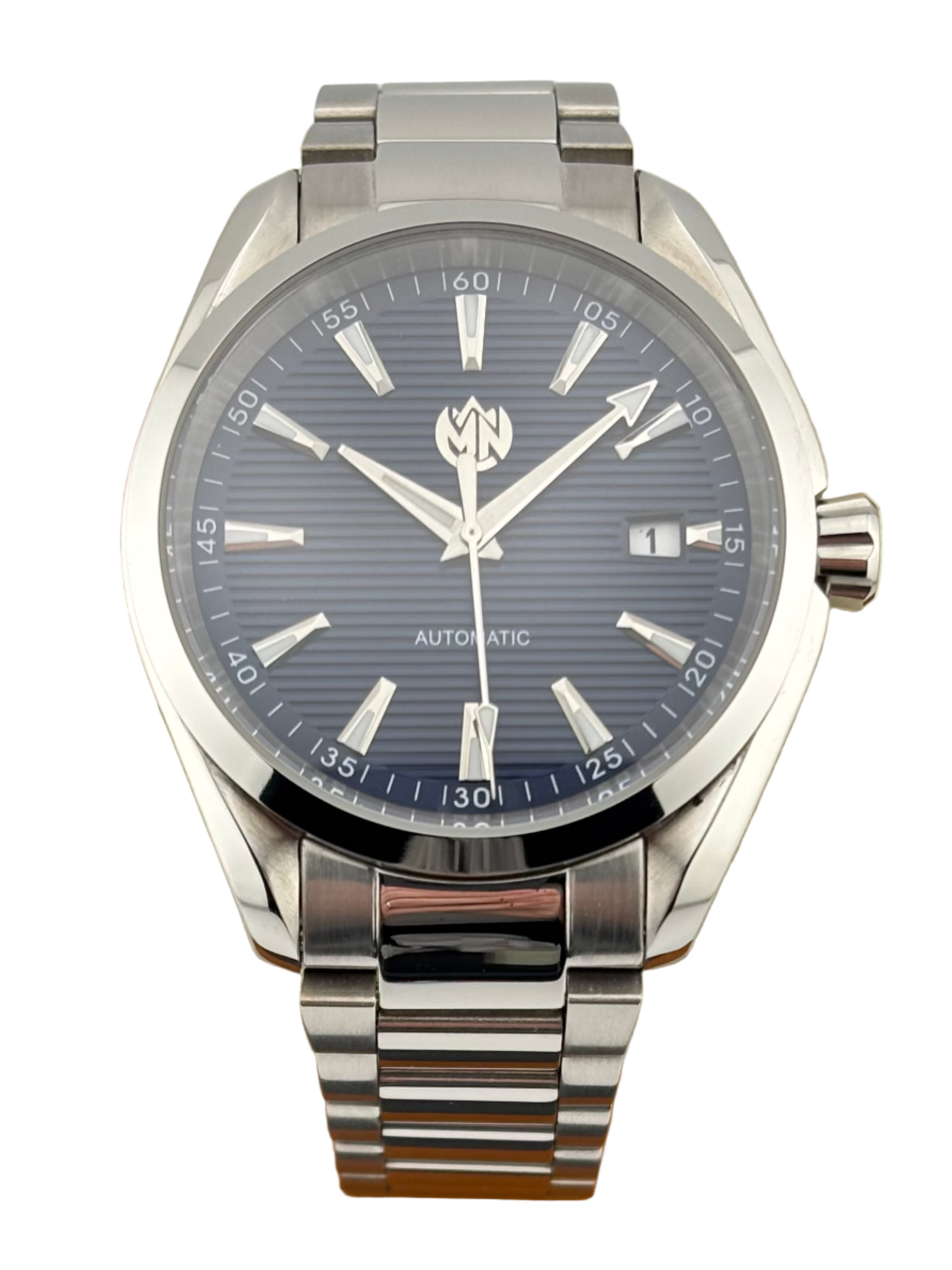 MN Watches luxury mechanical sports watch with stainless steel case & bracelet